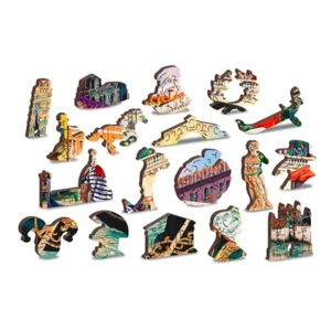 2 in 1 Puzzel - Venice Carnival - met figuurtjes - Wooden City