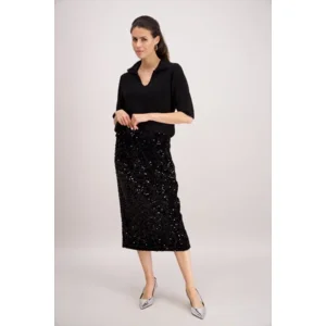 Signe Nature Pull: korte mouw, glitter kol ( Signe.1332 )