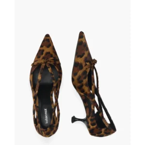 Lola Cruz 038Z90BK Leopard Dames Slingbackpumps