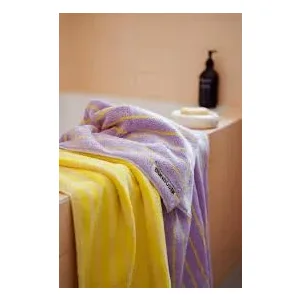 Bongusta Handdoek Lilla & Geel Streep 50x 80 cm Naram