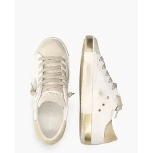 Philippe Model PRSX Low Wit/Goud Damessneakers