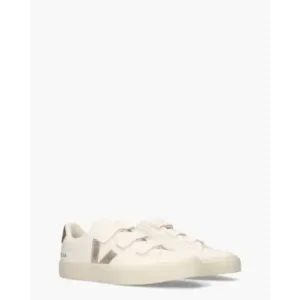 Veja Recife Logo Chromefree Leather Wit/Goud Damessneakers
