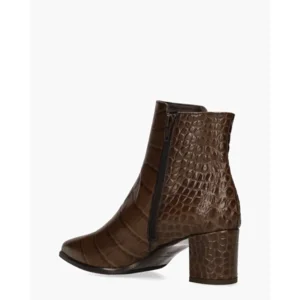 Nalini Croco Print Bruin Dames Enkelboots