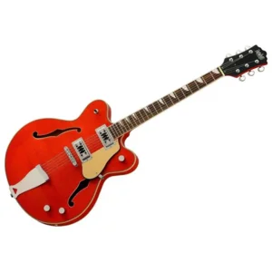 Eastwood Classic 6 orange semi hollow body guitar