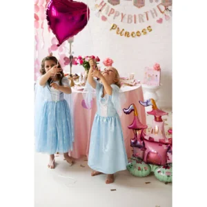 Kostuum - Jurk - Prinses - Sneeuwvlokje - Lichtblauw - mt.98/110