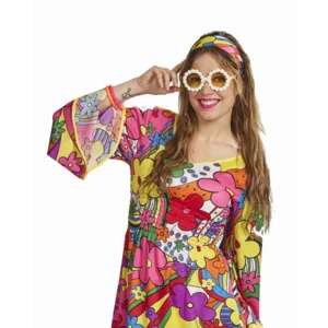 Hippie Bril met Bloemen – Rond Model – Festival & Themafeest