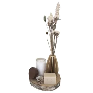 Luxe Cadeauset met Droogbloemen, Kaarsenzand en Ambachtelijke Zeep - Wit