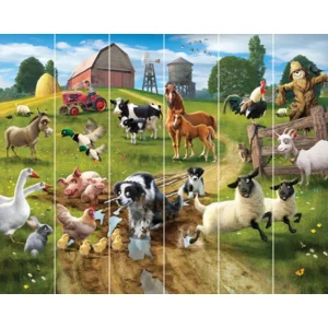 Poster behang Boerderijdieren 305 x 244 cm