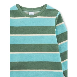 Sanetta pyjama Jongens: Groen gestreept, Badstof ( SAN.178 )