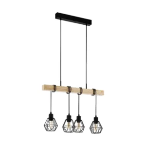 Hanglamp Townshend-5 hout 4 licht