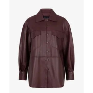 Ibana Bodi Burgundy Leren Blouse