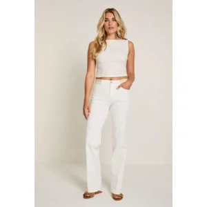 Para Mi Broek Eve Elastic: White, color denim ( PARA.391 )