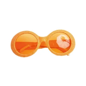 bril met glitters neon oranje