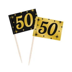 Prikkertjes - 50 jaar - Goud, zwart - 50st.