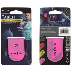 Nite Ize TagLit Magnetische Led Markeer Lampje Pink Ledlampje voor op je T-shirt TGL-35-R3