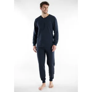 Tom Tailor Pyjama Heren: Blauw, licht gestreept, 100% Katoen ( TOM.44 )