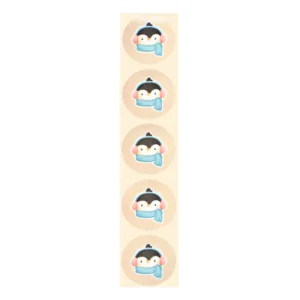 Stickers - Pinguïn met sjaal - Rond - 4cm - 100st. - DBLS033