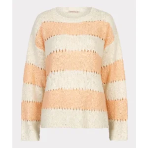 Esqualo Dames pull: Ecru / Belini, Ajour brei, lange mouwen ( ESQ.326 )