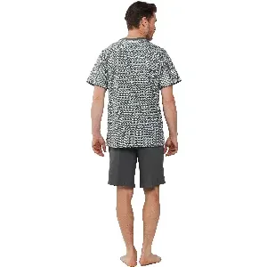 Pastunette heren pyjama: Groen, Korte mouw met short ( PAS.82 )