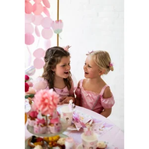 Kostuum - Jurk - Prinses - Luxe - Roze - mt.116/128