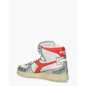 Diadora Heritage Mi Basket Metal Mixed Wit/Zilver/Rood Damessneakers