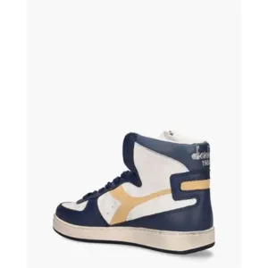 Diadora Heritage Mi Basket Used Wit/Blauw/Cognac Herensneakers