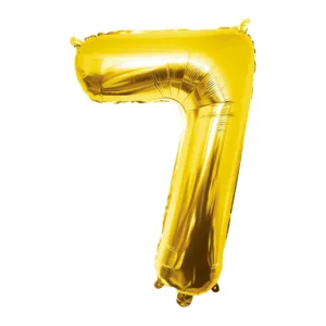 Folieballon - 7 jaar - Goud - 86cm - Zonder vulling