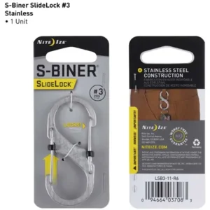 Nite Ize SlideLock Staal S-Biner Size #3 Roestvrij Karabijnhaak LSB3-11-R6