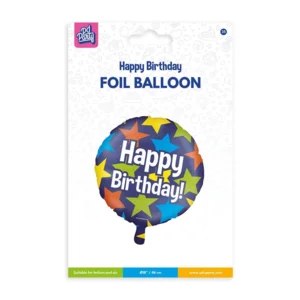 Folieballon - Happy birthday! - Sterren - 46cm - Zonder vulling