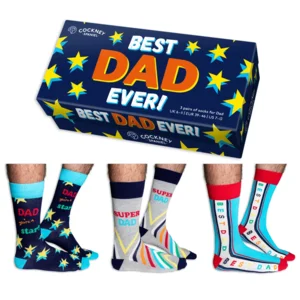 Cockney Spaniel Best Dad Ever Giftbox Men Socks 3 Pairs 39-46