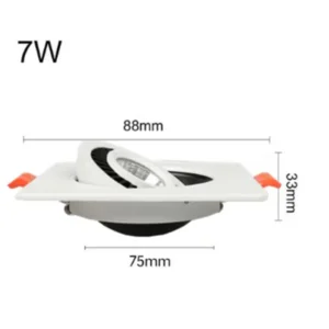 Ondiepe inbouwspot LED 7W kantelbaar Wit Warm Wit