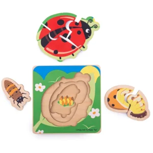 Puzzel - Van eitje naar lieveheersbeestje - Levenscyclus - 3 lagen