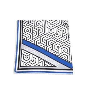 Ocean Couture pareo/scarf grafische print in blauw en zwart