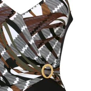 Anita Elea voorgevormd badpak in zwart, bruin en ivoor
