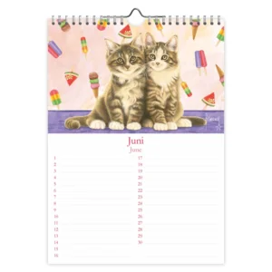 Verjaardagskalender - Franciens katten - Lapjeskat - 18x25cm