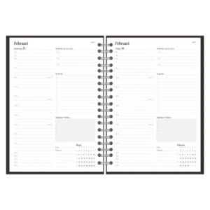 Agenda - 2024 - Thuiswerkagenda - Grijs - Groot - 17,5x25cm