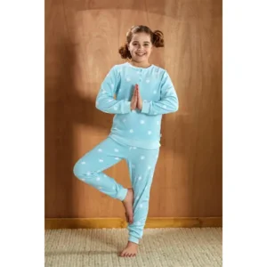 Eskimo meisjes pyjama Pointy: Blauw velours (ESK.1103)