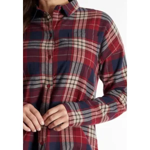 Tom Tailor Pyjama dames: Flanel, doorknoop model, Bordeau ( TOM.40 )