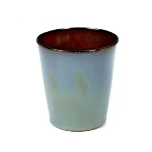 Beker conisch m dia.8.5 x h 9.5cm smokey blue/rust