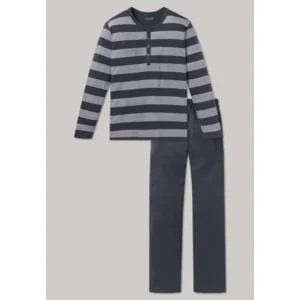 Schiesser – Ebony – Pyjama – 159631 – Grey Stripe