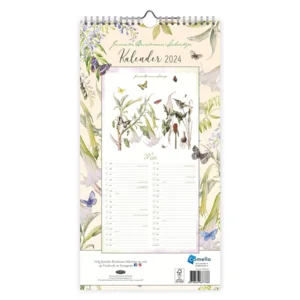 Maand notitiekalender - 2024 - Janneke Brinkman - Trompetbloem - 18x34,5cm