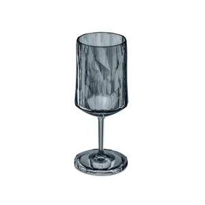 Set onbreekbare glazen CLUB N°4 glas met voet grijs transparant 6 stuks 300ml Koziol