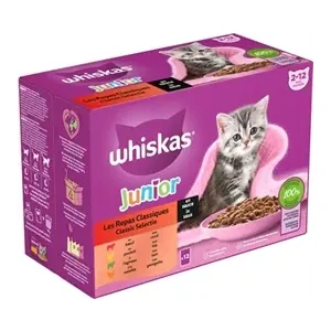 Whiskas Multipack Pouch Junior Classic Selectie Vlees In Saus 4X12X85 gram