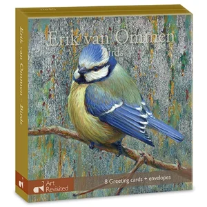 Kaartenmapje - 2 x 4 designs - Erik van Ommen - Birds - 12x12cm