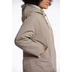 Rino & Pelle Winter jas: Ines, Omkeerbaar, Light pebble and leopard ( RINO.92 )