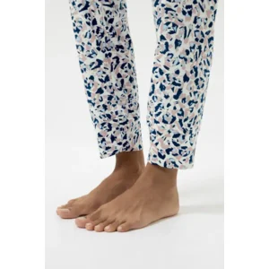 Mey Soft Leo pyjama in blauw en beige