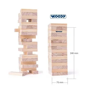 Spel - Balansspel - Toren - Naturel - 7,5x7,5x24cm