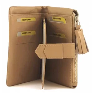 P3785 Portefeuille leder Beige