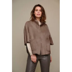 Rino & Pelle Cape: Taupe kleur, Pels ( RINO.47 )