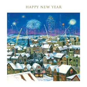 Kaart - Kerst - Tracks - Happy new year, dorpje - XP378A